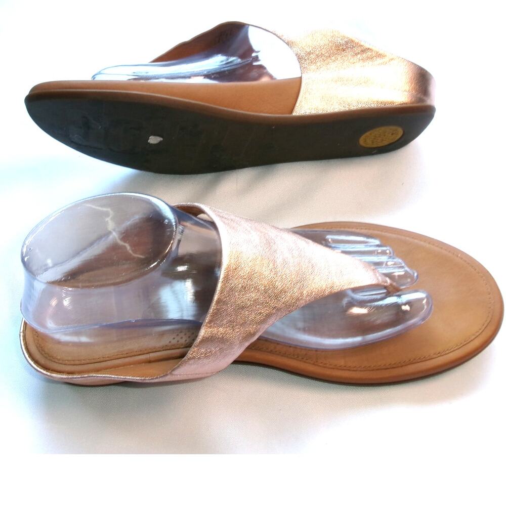 FitFlop Banda Rose Gold Leather Toe Post Sandals Women's US 10 EUR 42